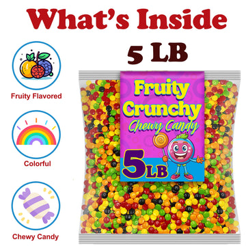 Original Classic Hard Candy, 5 Lb Bulk Pack, Sweet And Tart Assorted Fruity Flavors, Tangy Crunchy Shell, Chewy Center, Classic