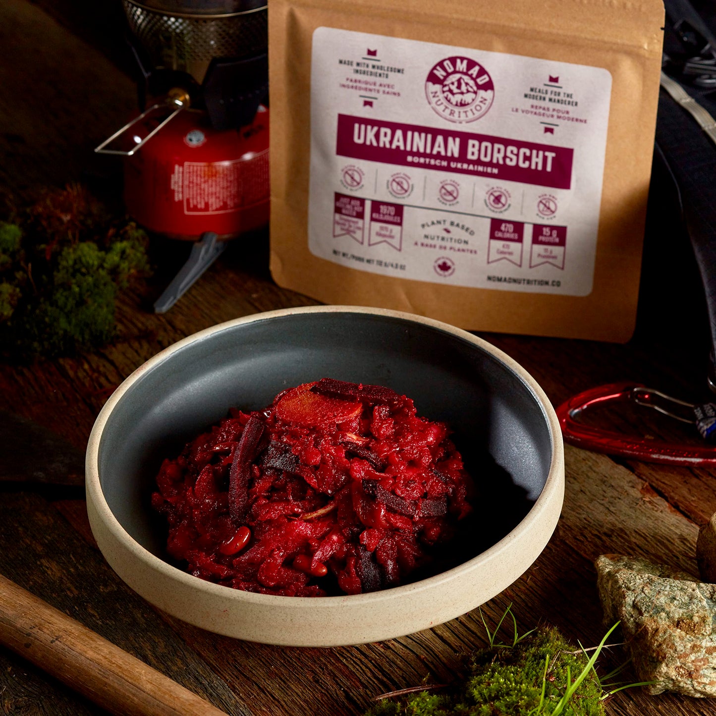 Nomad Nutrition Ukrainian Borscht | Instant Freeze Dried Backpacking & Camping Food | Plant-Based, Non-Gmo Hiking Meals With High-Energy, Vegan, Gluten-Free | 112G - 1 Pack