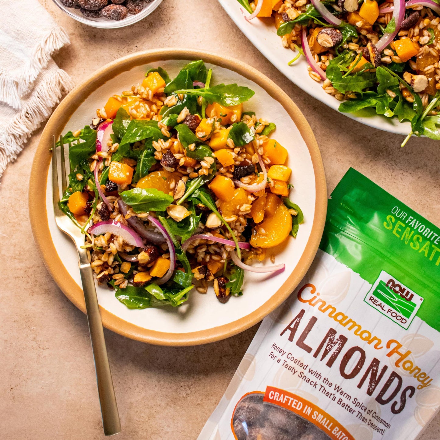 Now Foods, Cinnamon Honey Coated Almonds, Crafted In Small Batches, 12-Ounce (340 G)