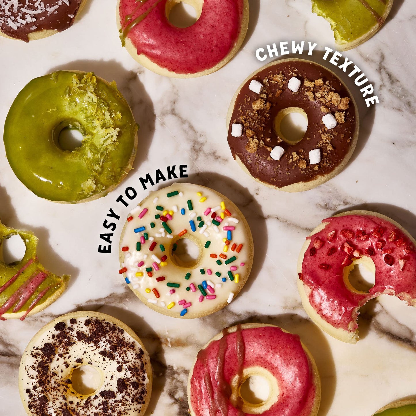 Global Grub Diy Morimoto Mochi Donut Kit - Includes Mochi Donut Mold, Reusable Piping Bag, Sweet Rice Mochi Flour, Confectioners