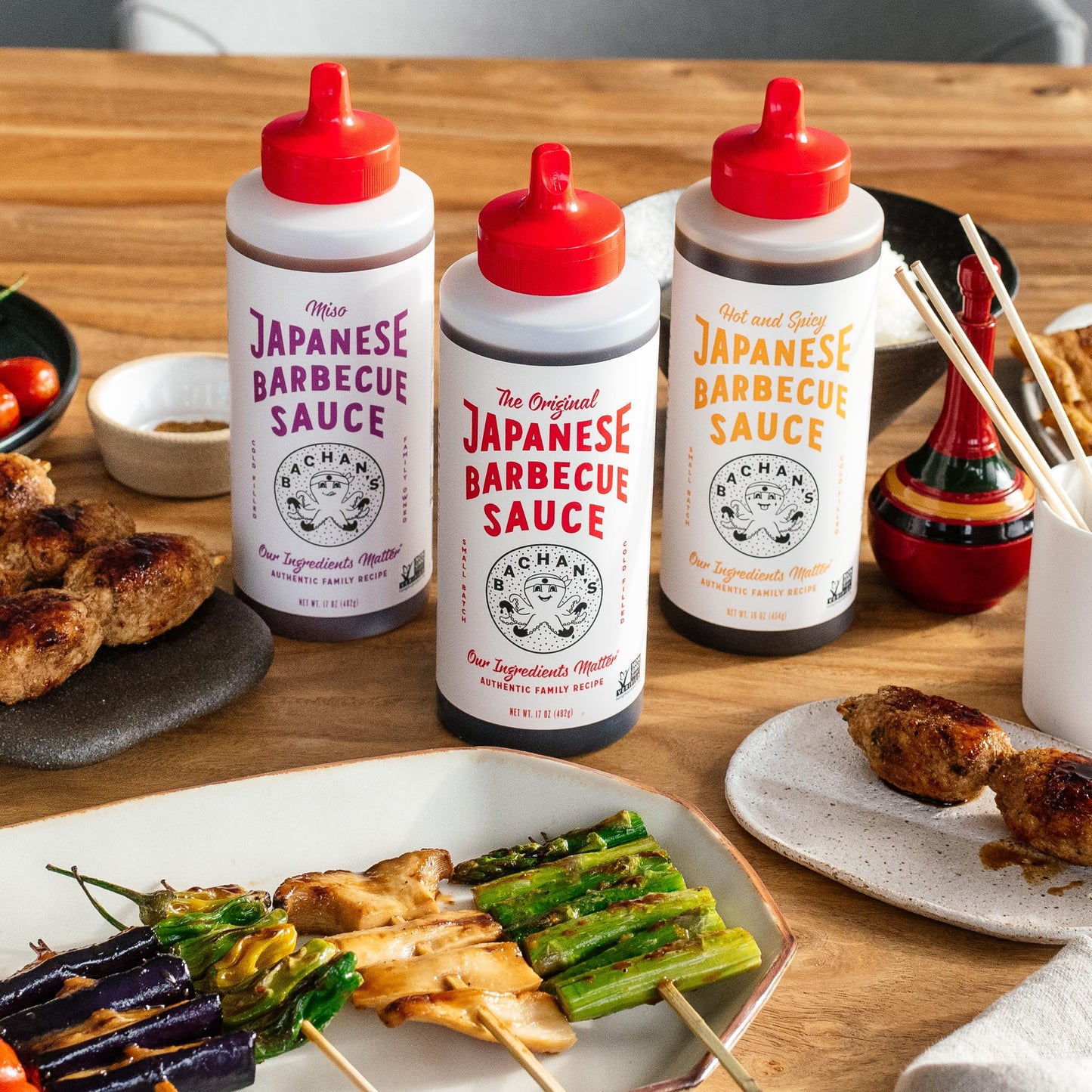 Bachan'S Japanese Barbecue Sauce 3 Pack - 1 Original, 1 Hot And Spicy, 1 Miso, Bbq Sauce For Wings, Chicken, Beef, Pork, Seafood