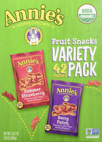 Annies Homegrown Homegrown Fruit Snacks Variety Pack Net Wt (42 Pack 0.8 Oz Net Wt 34 Oz )