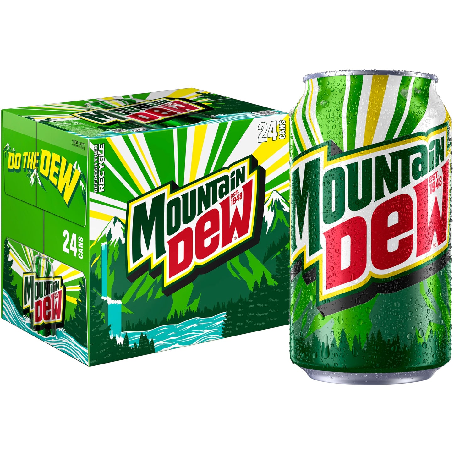 Mountain Dew Soda, 12oz Cans (24 Pack)