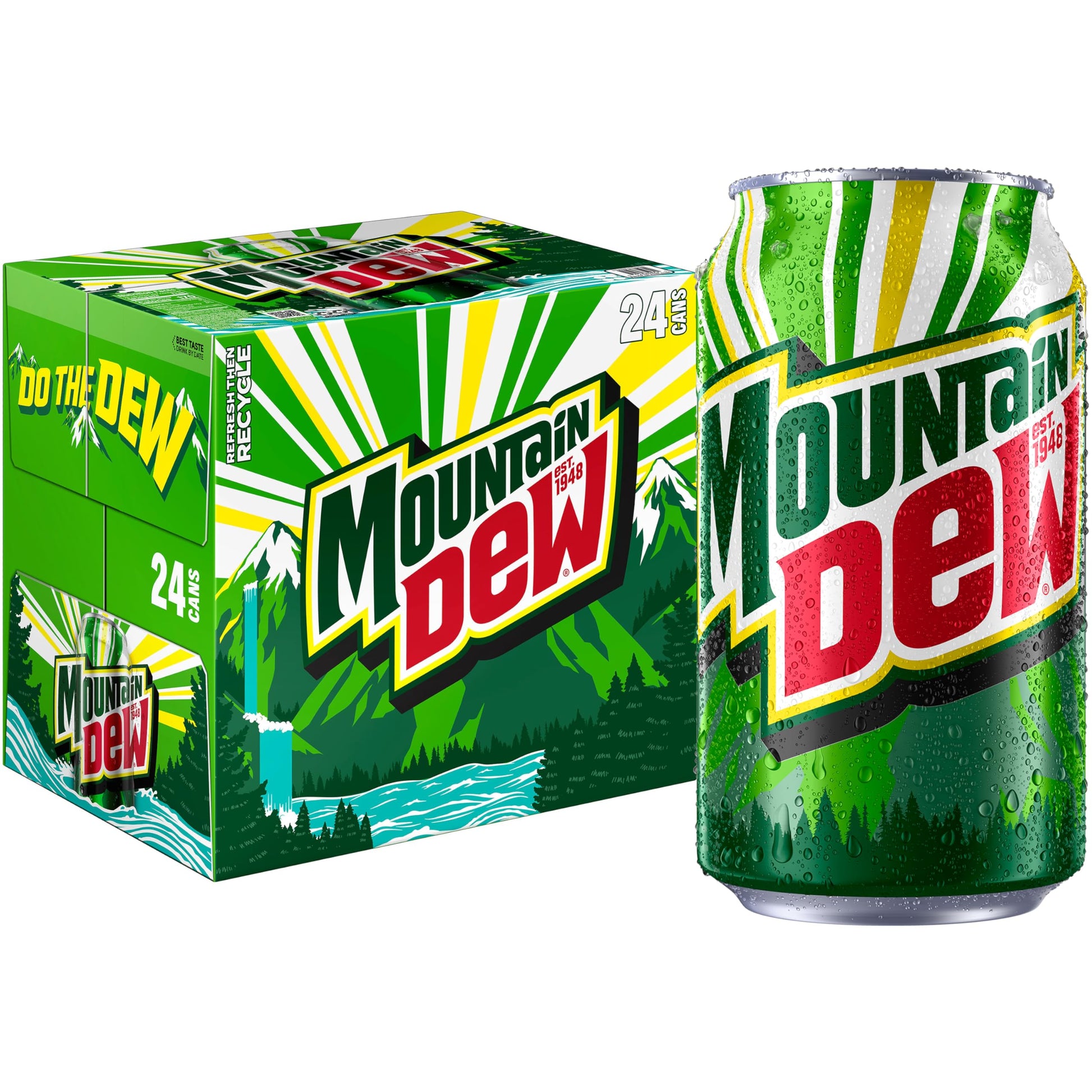 Mountain Dew Soda, 12oz Cans (24 Pack)