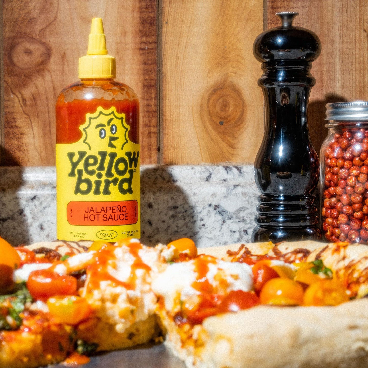 Yellowbird Classic Jalapeño Hot Sauce - Mellow Hot, 19.6 oz Tabletop Size, Made in Texas, Model 0856262005037