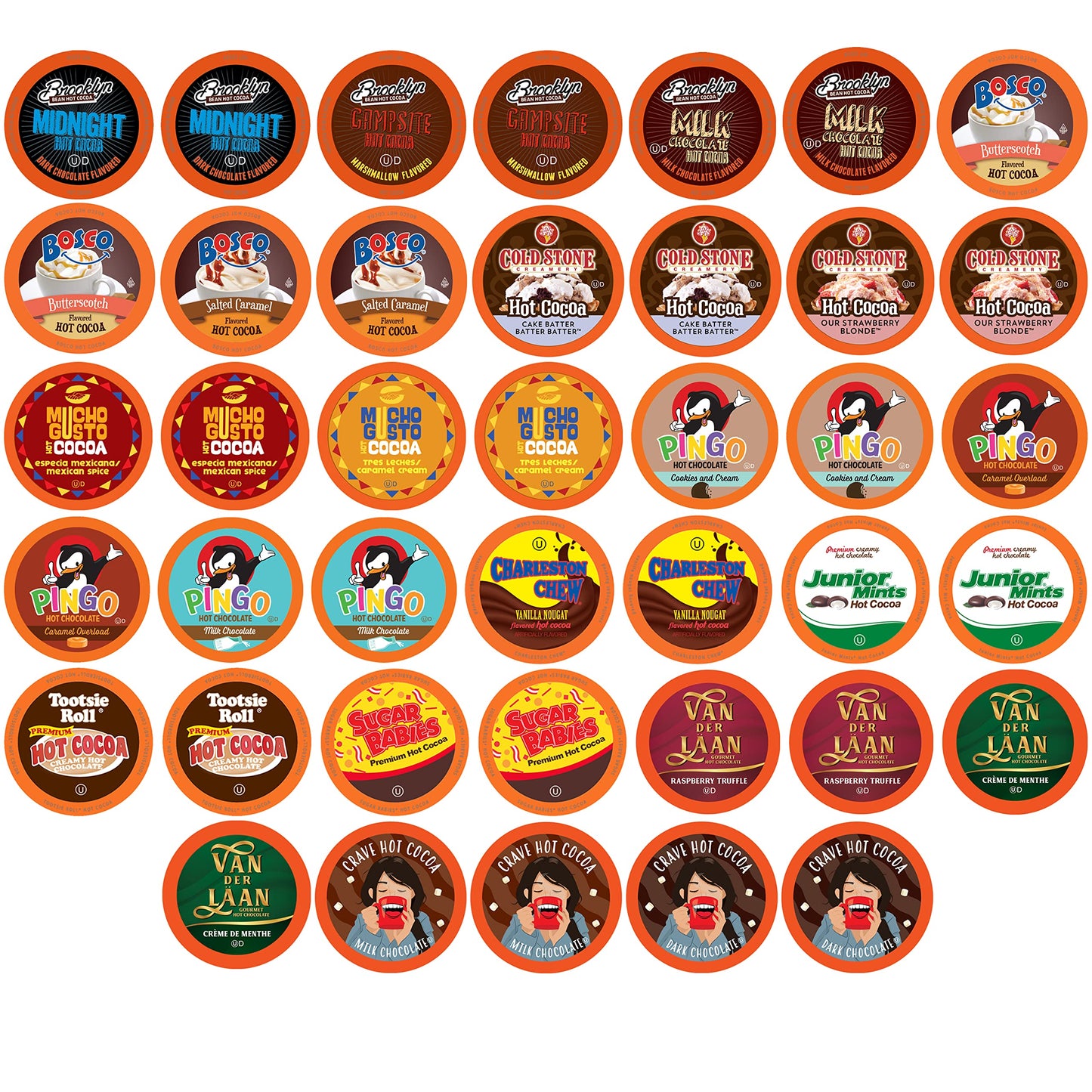 Two Rivers Coffee Hot Chocolate Pods Variety Sampler Pack Compatible with 2.0 Keurig Brewers, 40 Count