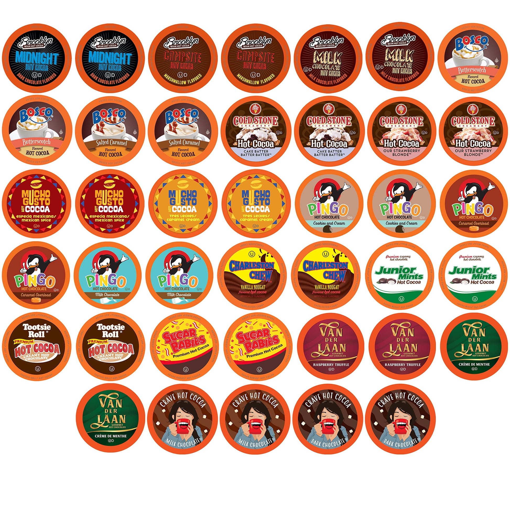 Two Rivers Coffee Hot Chocolate Pods Variety Sampler Pack Compatible with 2.0 Keurig Brewers, 40 Count