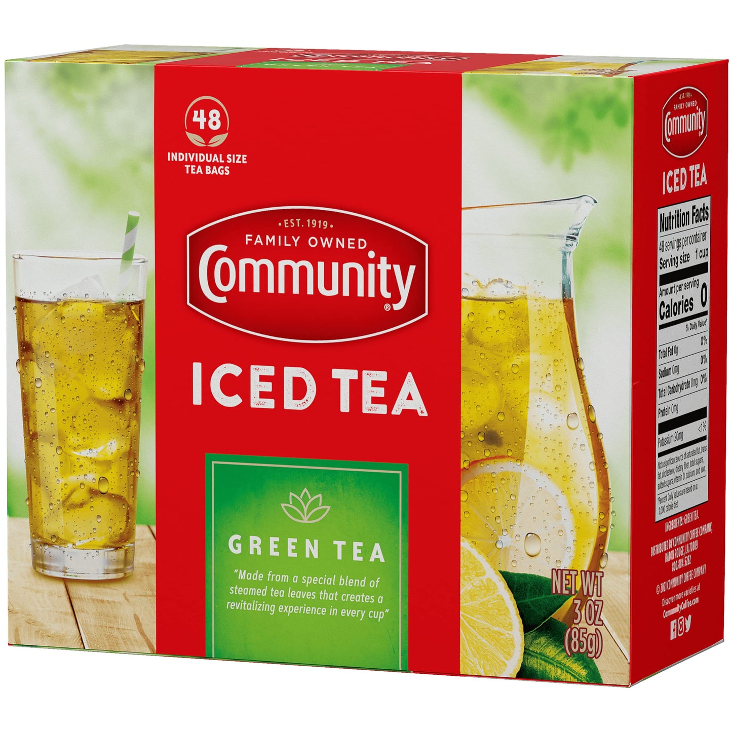 Community Coffee Green Tea Bags, 48 ct., (Pack of 6)