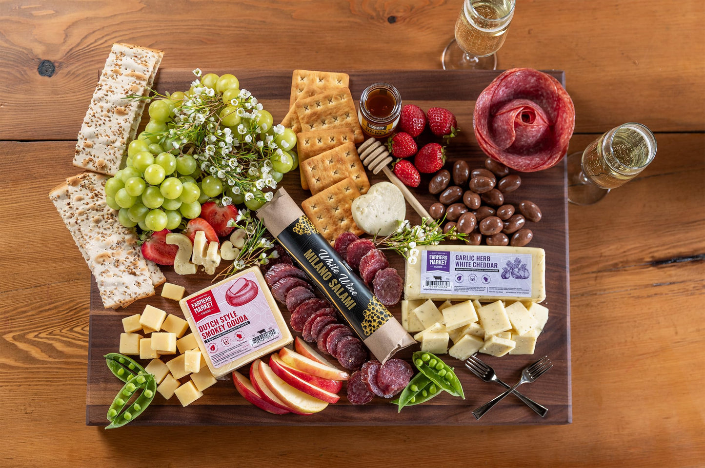 Farmers Market Gift Basket, Gluten Free, Keto, Paleo, Low Sodium, Zero Sugar, Wisconsin Cheese Gift Sets, Classic Cheese Assortment