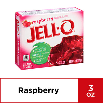 Jell-O Raspberry Gelatin Mix, 3 oz Boxes, Pack of 6, Model 00043000200025