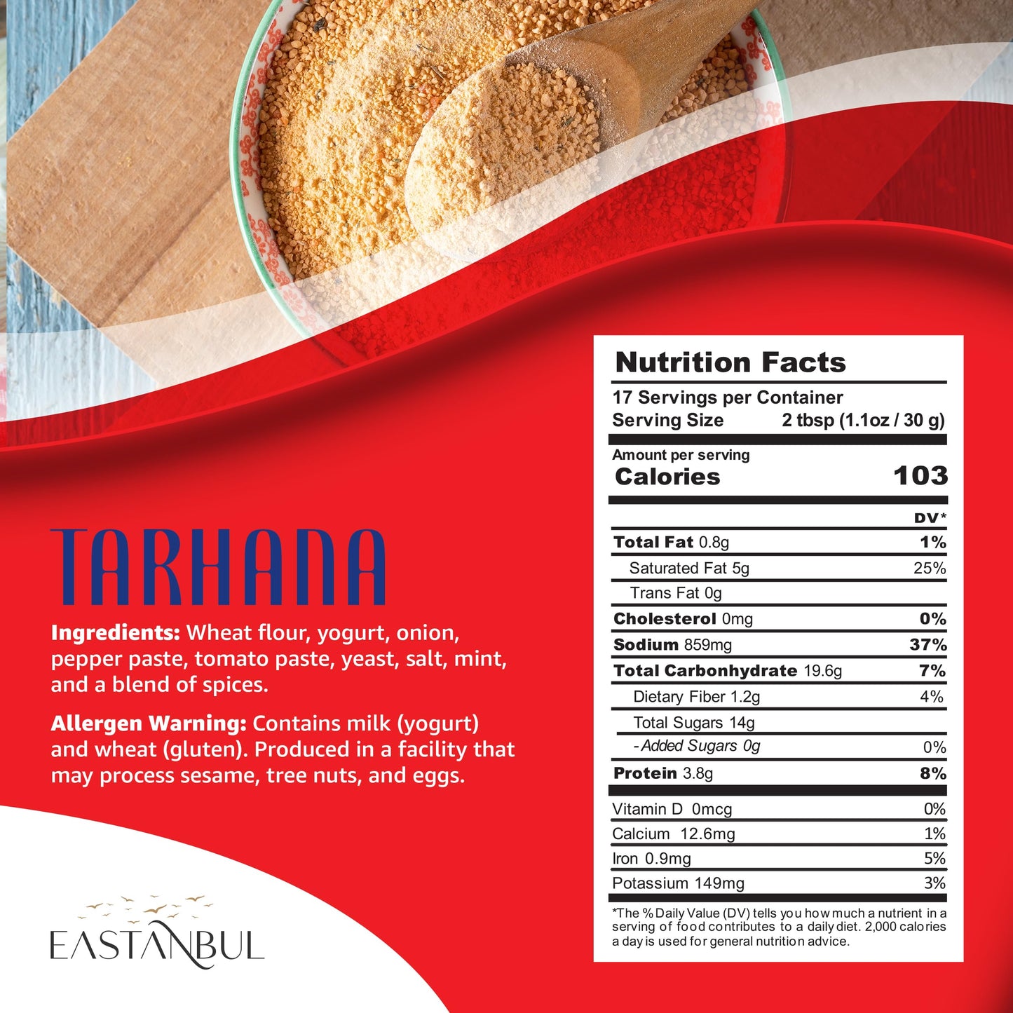 Eastanbul Traditional Tarhana Soup,17.6Oz Home Made Trahana, Dried Soup Mix Vegetable, Turkish Food Traditional Starter, Appetiz
