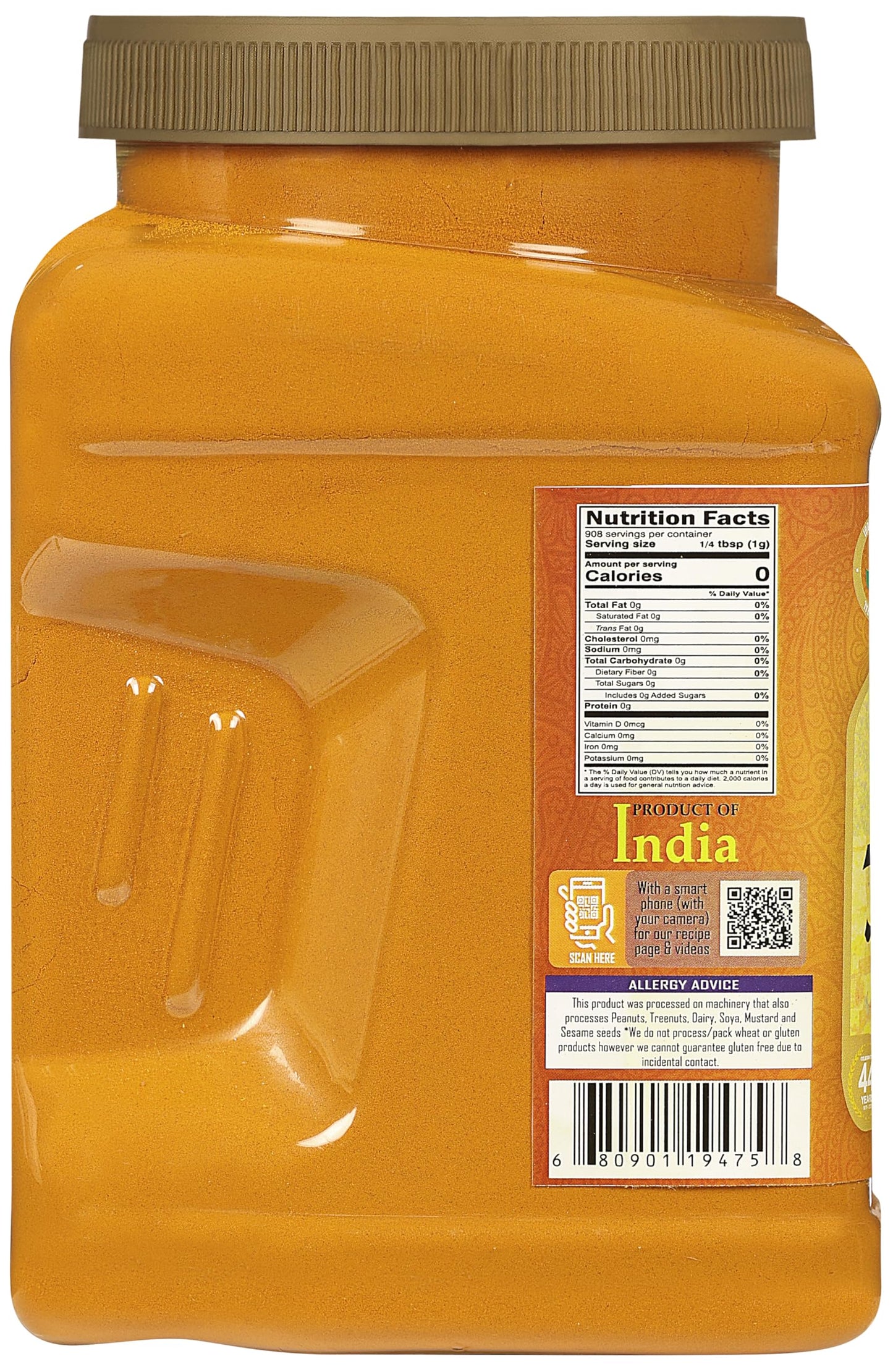 Rani Turmeric (Haldi) Root Powder Spice, (High Curcumin Content) 32Oz (2Lbs) 908G Bulk Pet Jar, Pack Of 12 ~ All Natural | 100%