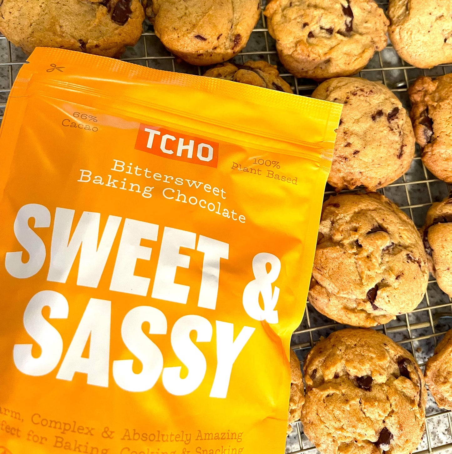 Tcho Sweet & Sassy 66% Dark Chocolate Baking Couvertures (3 Bag) | Organic & Fair Trade Certified | Non Gmo, Non-Dairy, Vegan, S