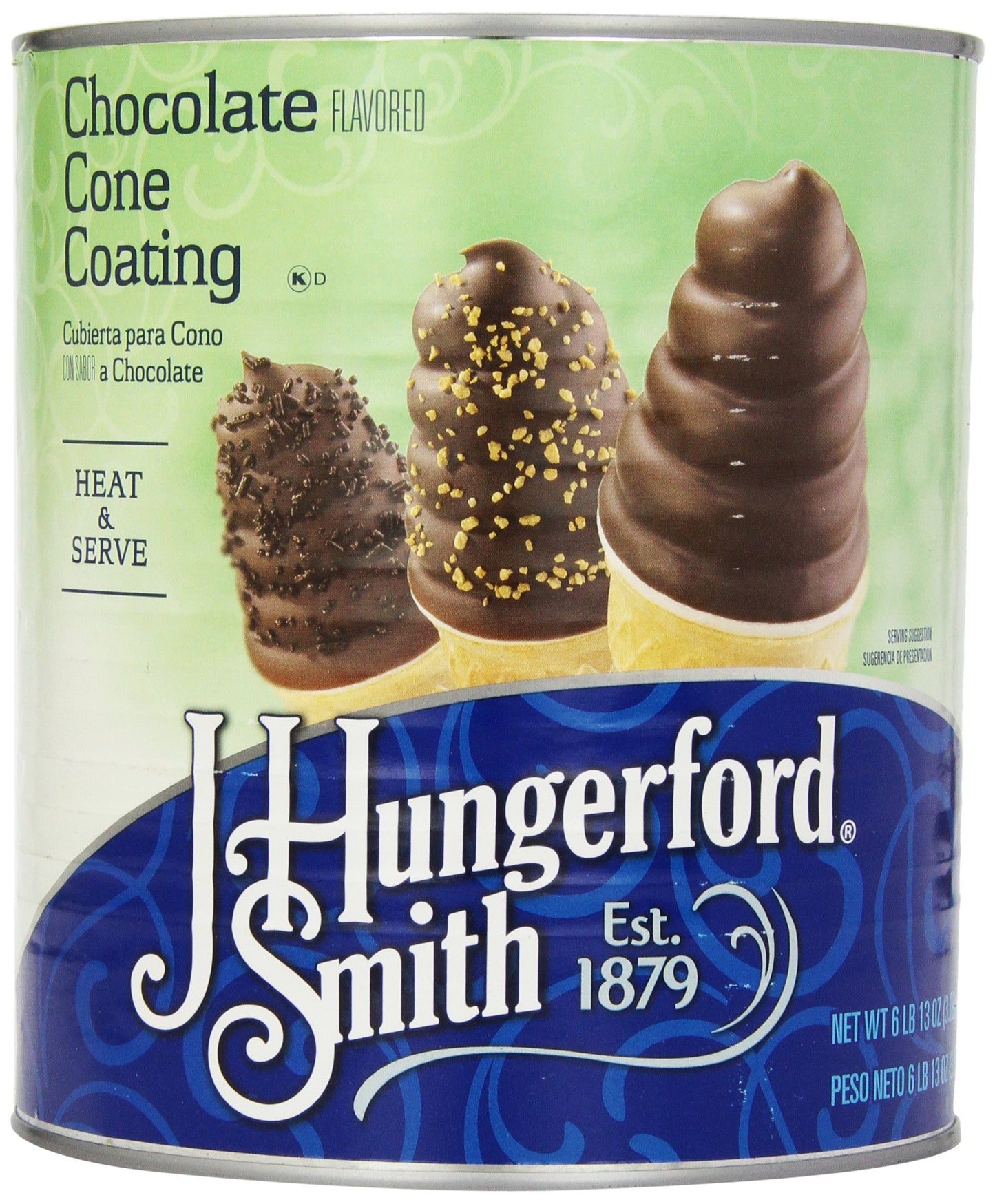 J. Hungerford Smith Cone Coating, Chocolate, 6.81 lb Tin - Ideal for Baking and Decorating
