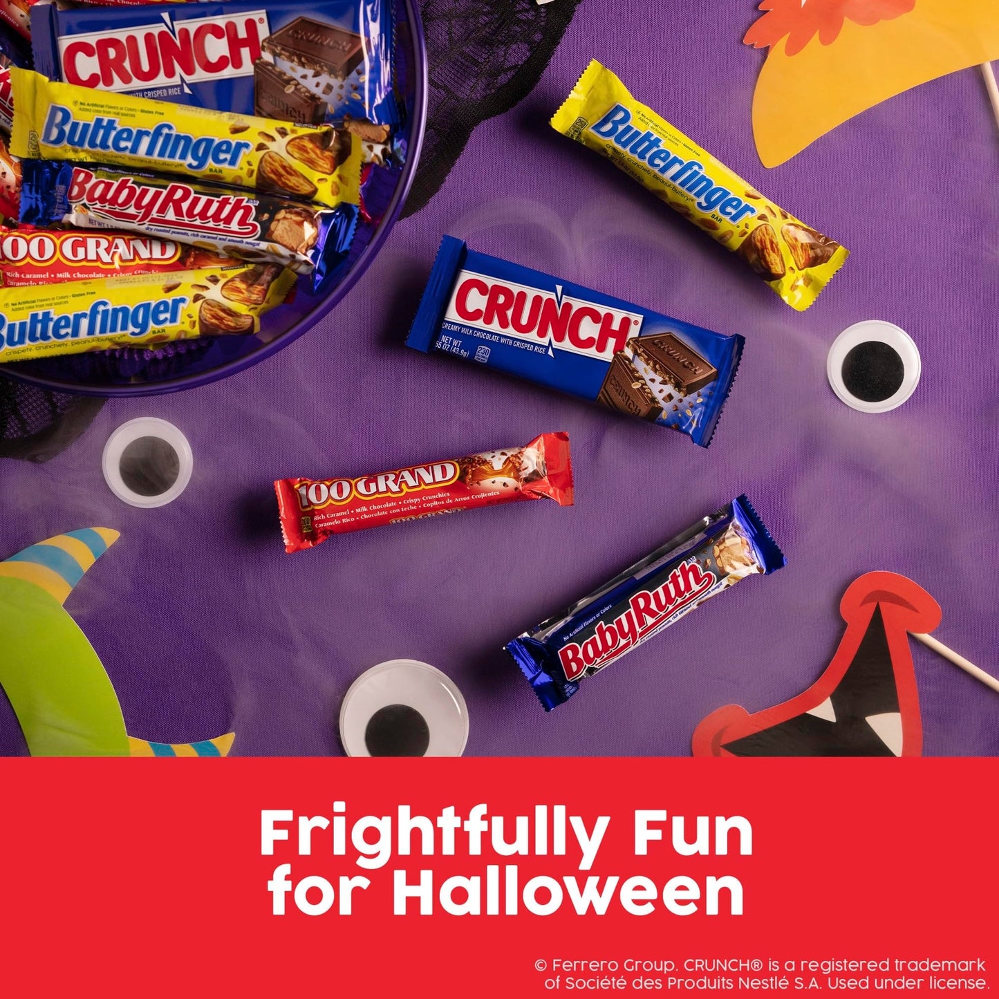 Butterfinger, Crunch, Baby Ruth And 100 Grand, Bulk 28 Pack, Assorted Full Size Chocolate Candy Bars, Stocking Stuffers, 48 Oz
