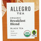 Allegro Coffee Organic Breakfast Blend Tea Bags - 20 Count Pack