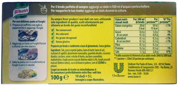 Knorr: ''Funghi Porcini'' Bouillon Cubes, Porcini Mushrooms Taste * Pack Of 4 10-Cubes Boxes, 10G Each Cube * [ Italian Import ]