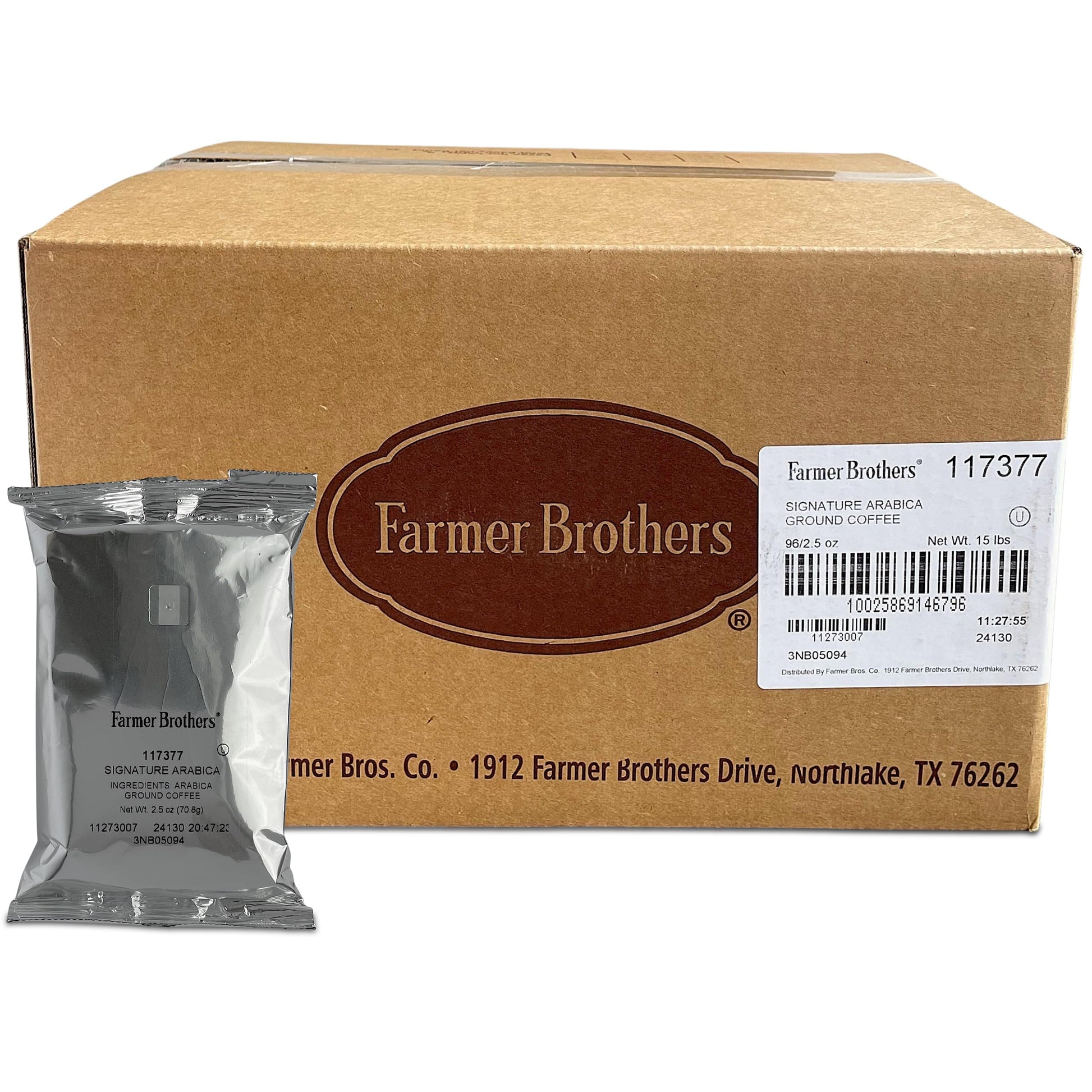 Farmer Brothers Coffee - Ground Medium Roast 100% Arabica 2.5 Oz Portion Packs (Bulk 96 Pack - $1.04 cost per pack)
