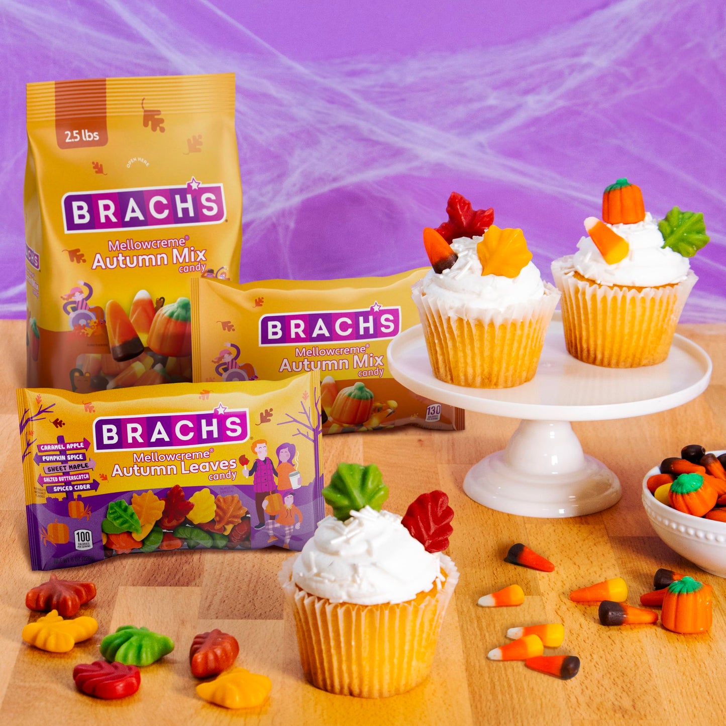 Brachs Mellowcreme Autumn Leaves Candy, Halloween Candy, 8oz Bag