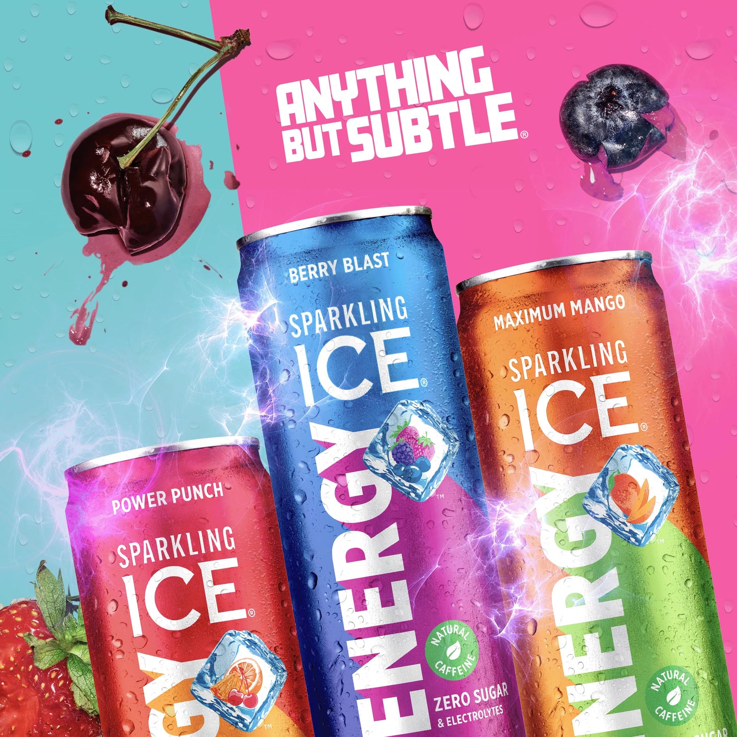 Sparkling Ice Energy Variety Pack - 12 Fl Oz Cans, Zero Sugar, Vitamins & Antioxidants, Berry Blast, Maximum Mango, Power Punch Flavors