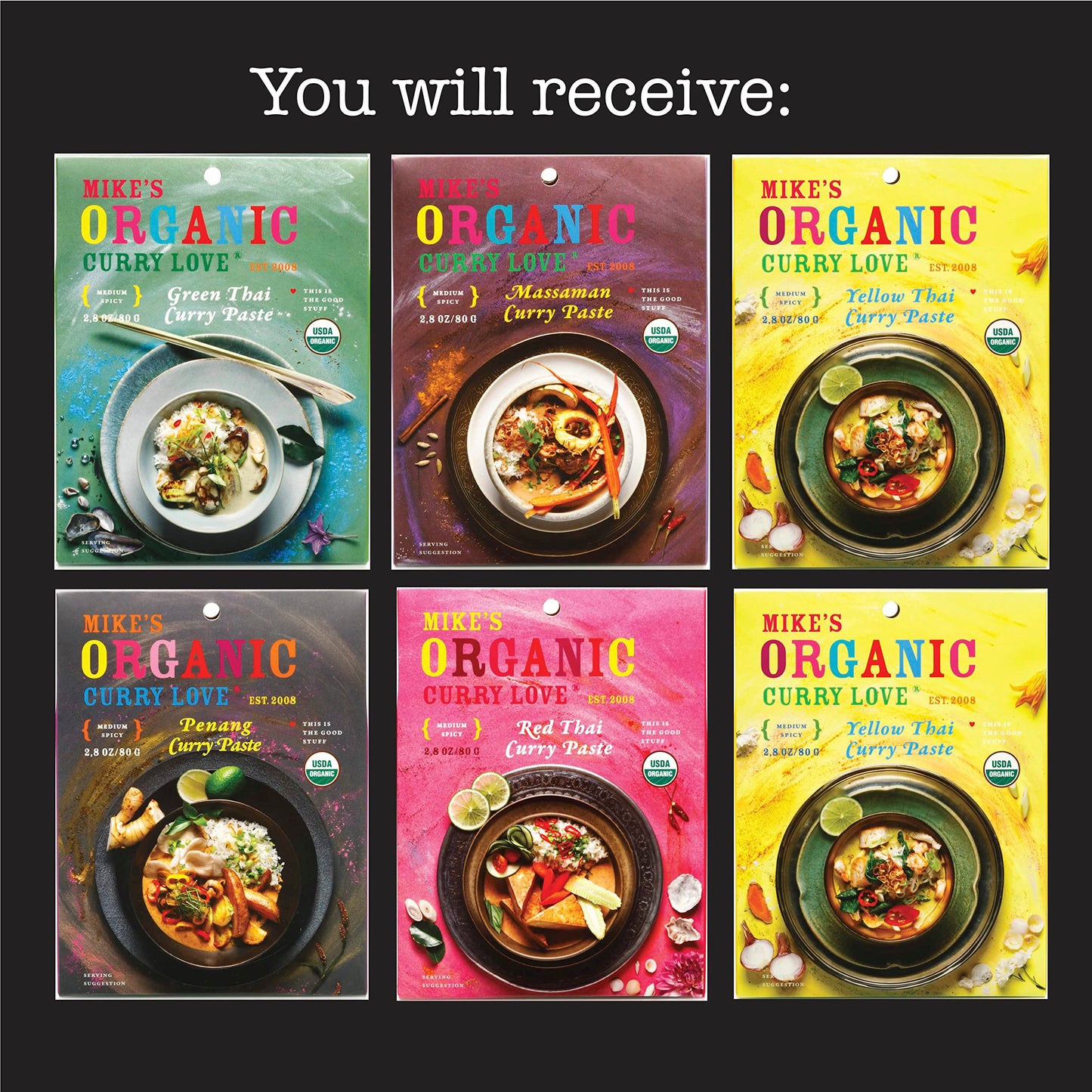 Premium Organic Curry Paste Variety Pack - 5 Flavors | Vegan, Dairy-Free, Sugar-Free | Keto-Friendly | Authentic Thai Cuisine |