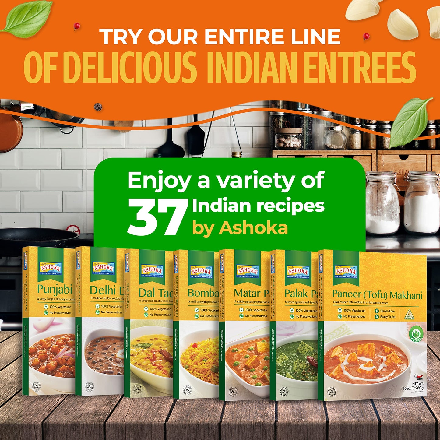 Ashoka Meals 1932, Tofu Curry, Plant-Based Gluten Free Meals, All-Natural, Ready to Heat Paneer Makhani, Kosher Certified, Authe