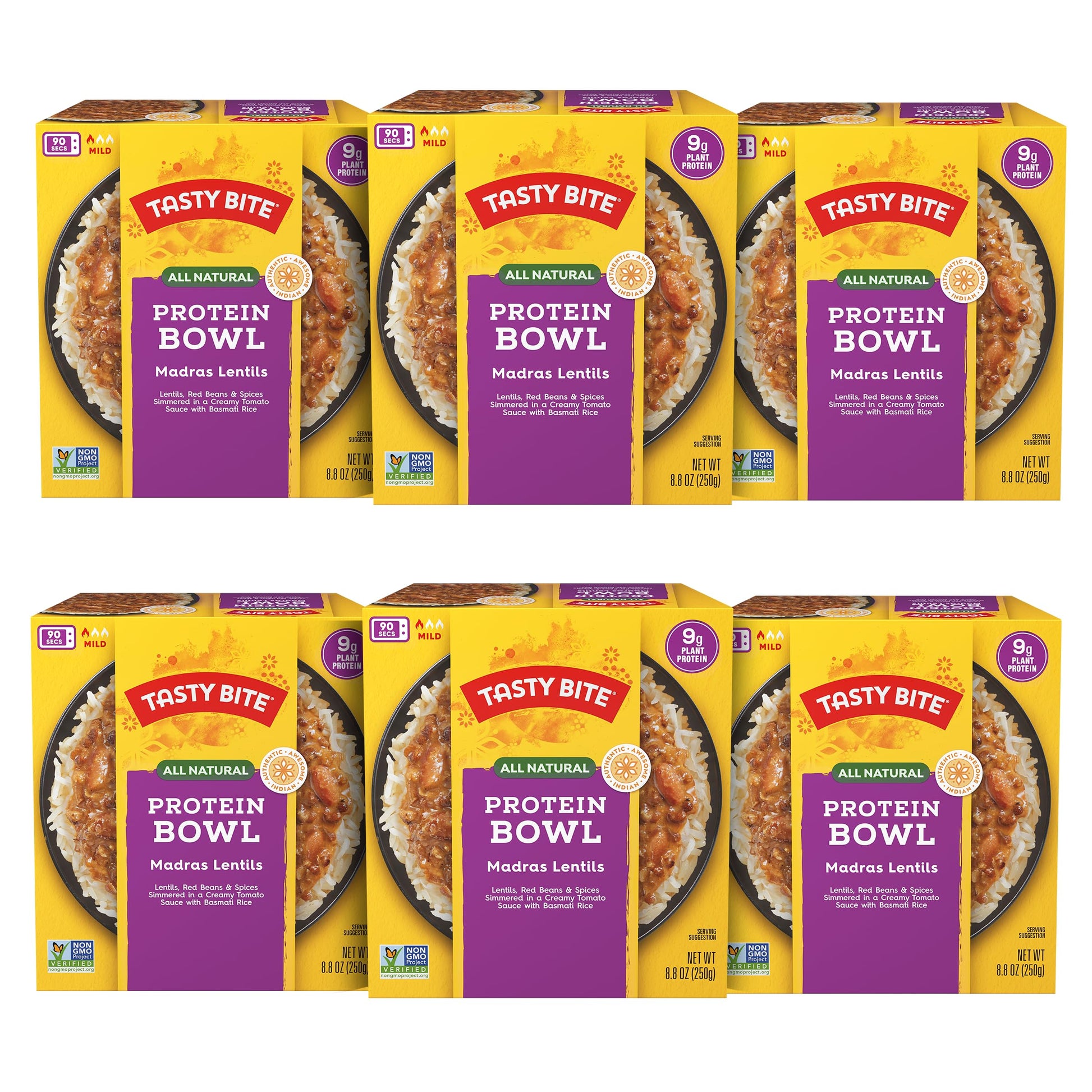 Tasty Bite Indian Style Chili & Rice Bowl, 8.8 Ounce, Pack of 6, Ready to Eat, Organic Basmati, Microwaveable, Vegetarian