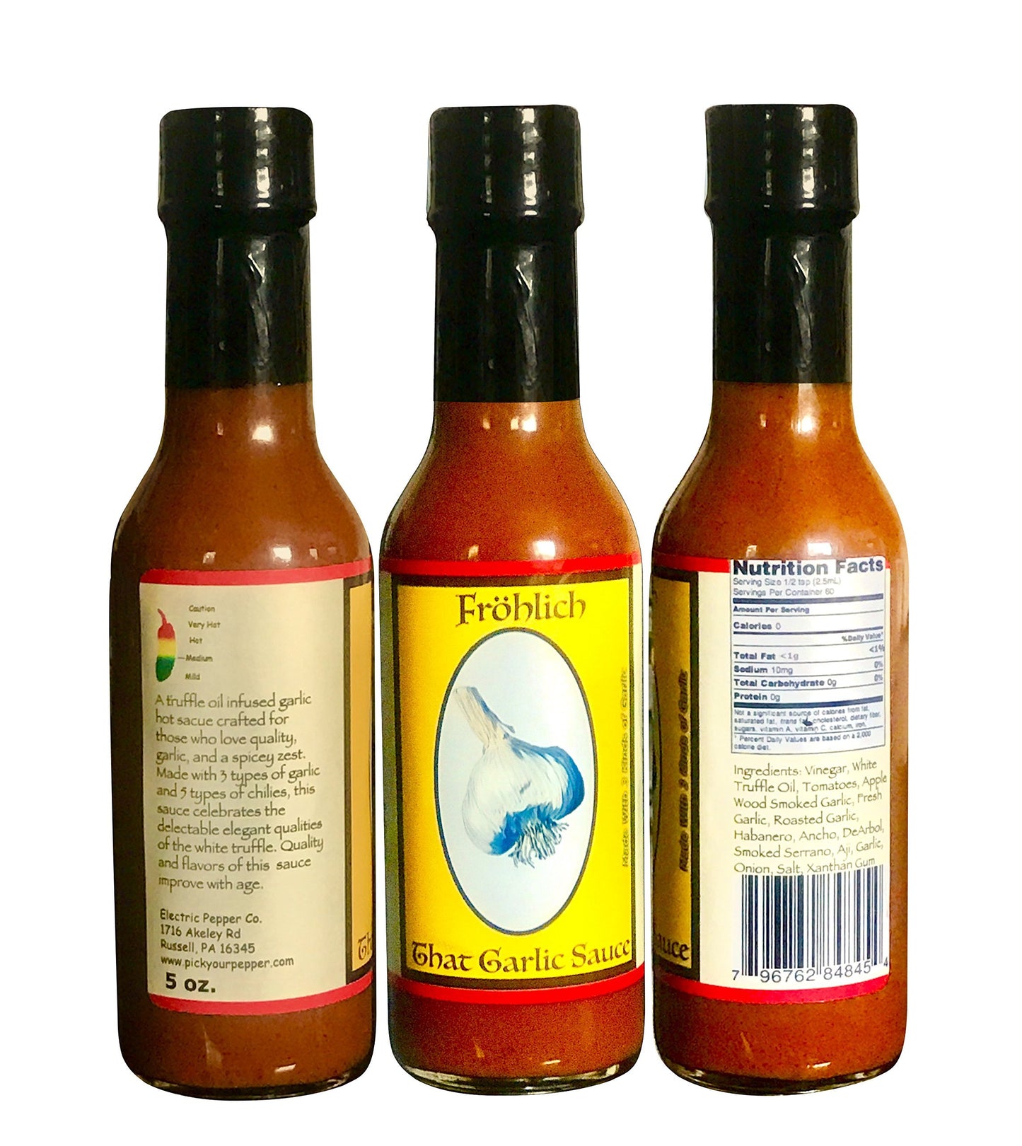 Frohlich Garlic Hot Sauce - Truffle Oil Infused - 5 Ounce (Pack of 1)
