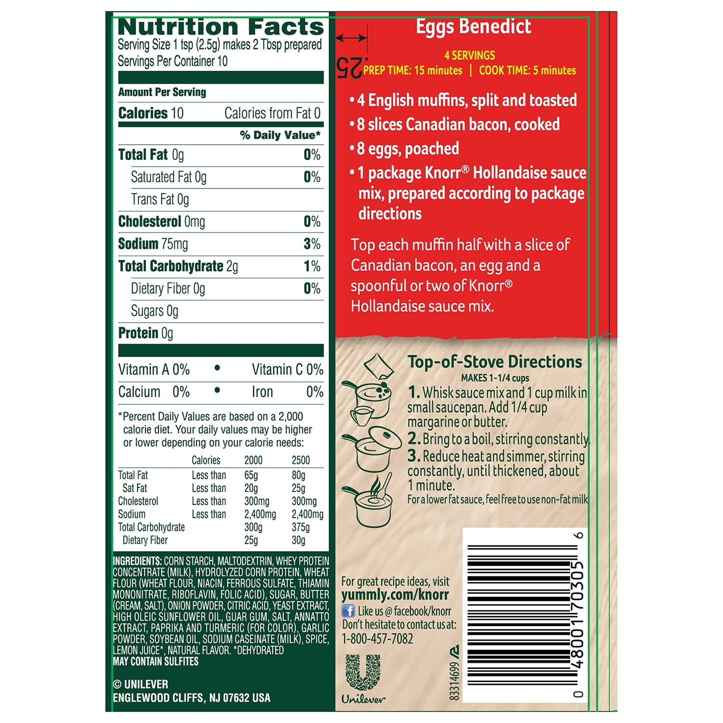 Knorr Hollandaise Sauce, .9-Ounce Packages (Pack of 12)