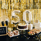 Ahaoray 50 Fabulous Cake Topper, Premium Gold Glitter Cardboard Cake Decoration For 50Th Happy Birthday Party - Fifty And Fabulo