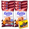 Utz Dark Russets Gourmet Kettle Classics Chips (6, 8oz bags) - Variety Pack - Crunchy, Thick, Delicious - Bachman Pretzel Stix (