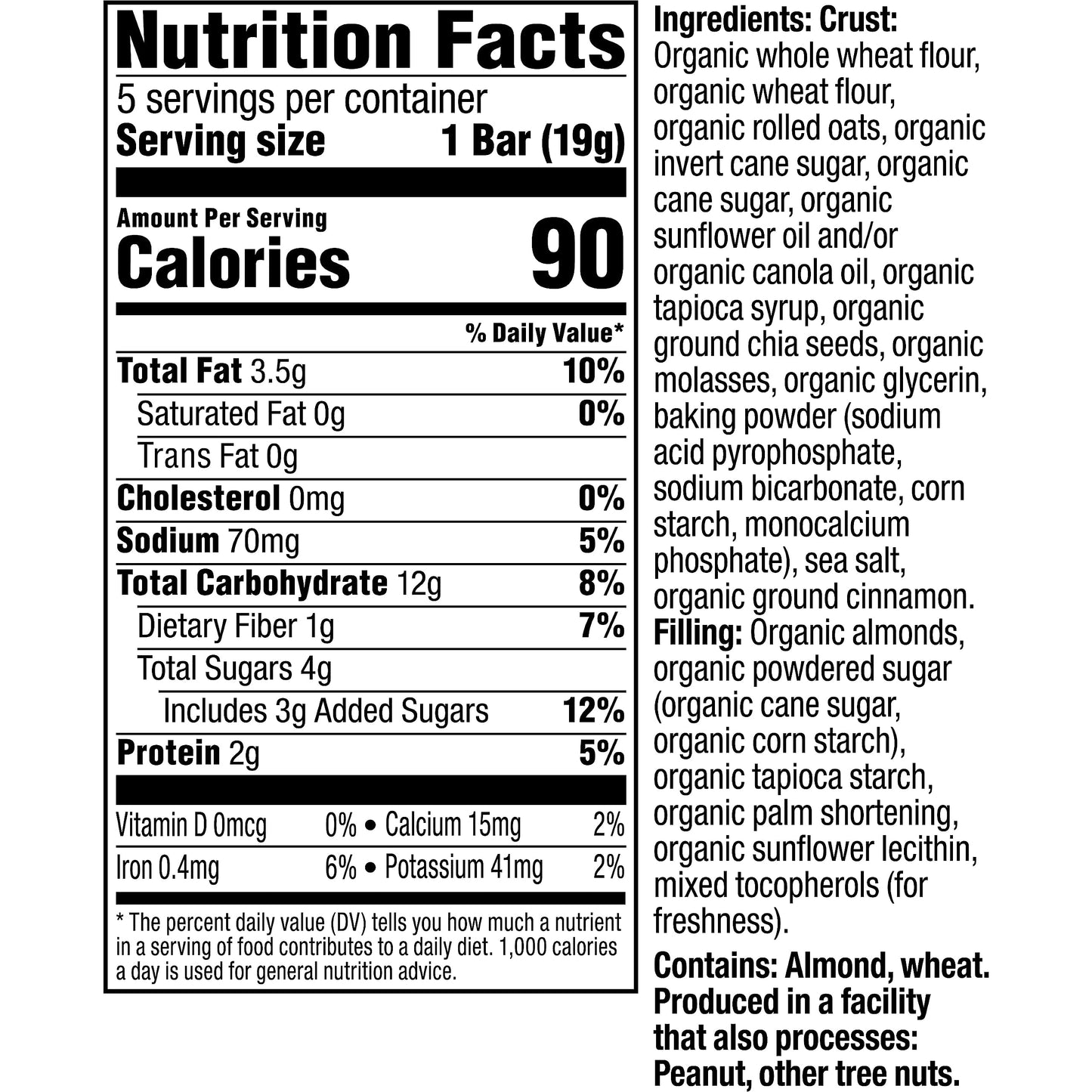Plum Organics Mighty Nut Butter Bars - Almond Butter - 0.67 Oz Bars (Pack Of 40) - Organic Toddler Food Multigrain Snack Bars
