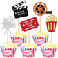 30 Pcs Movie Cupcake Toppers Glitter Movie Night Roll Camera Popcorn Cupcake Picks For Hollywood Theme Baby Shower Kids Birthday