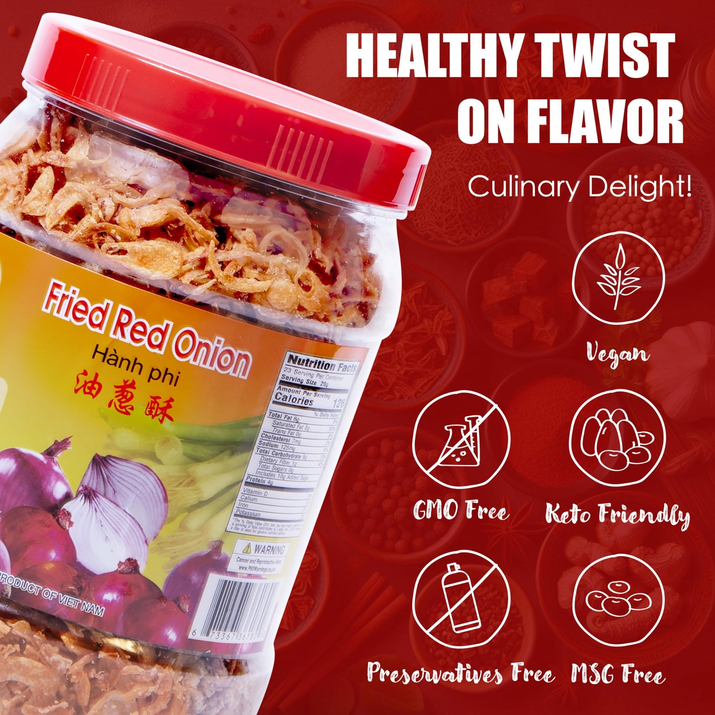16 OZ Fried Red Onion (Hanh phi)