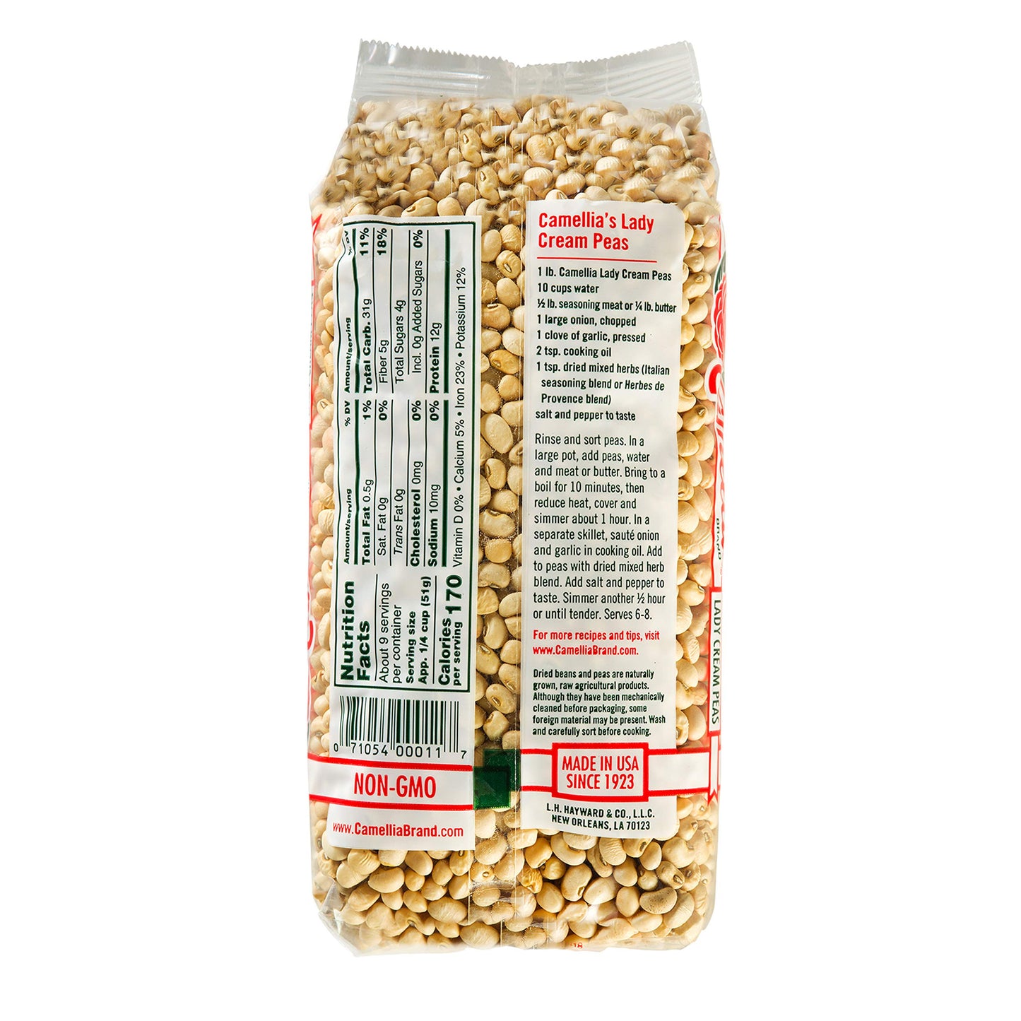 Camellia Brand Dried Lady Cream Peas - Non-GMO, Gluten-Free, High Protein, 16 Ounce (Pack of 2)