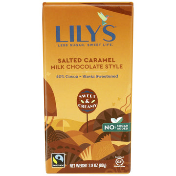 Lilys Sweets Caramelized & Salted Chocolate Bar 2.8 Oz