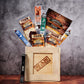 Man Crates Exotic Meats Crate - 10 Piece Set with 8 Rare Jerky Flavors - Includes Venison, Alligator, Elk - Sealed Wooden Crate