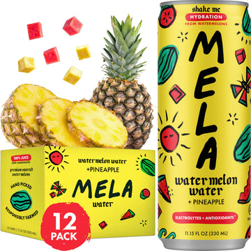 Mela Watermelon Water - Hydrating Juice Drink with Vitamin C & Electrolytes - 11.15 Fl Oz (Pack of 12)