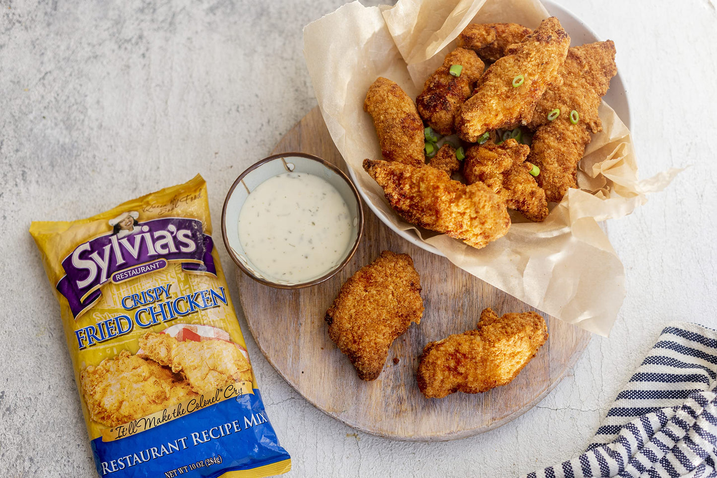 Sylvia's Crispy Fried Chicken Mix - 10 Ounce (Pack of 3) - Authentic Soul Food Seasoning for Delicious Fried Chicken