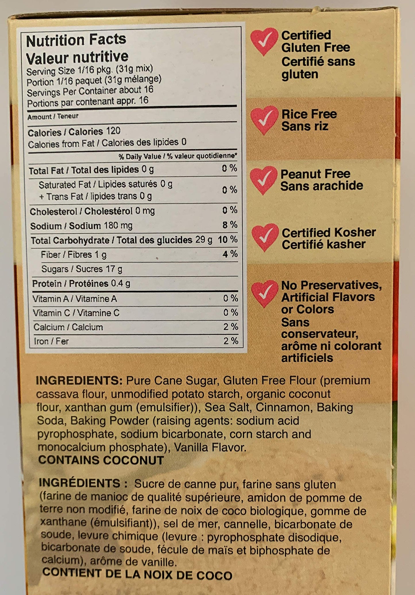 Xo Baking Co. Gluten Free Coffee Cake Gourmet Baking Mix With Crumb Topping; Non-Gmo; Kosher; Rice Free; Soy Free; Dairy Free; P