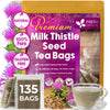Freshdrinkus, Enhanced 135 Milk Thistle Tea Bags, 100% Natural & Pure From Milk Thistle Seeds. Milk Thistle Seed Herbal Tea. Made With Natural Material Tea Bags. No Sugar, No Caffeine, No Gluten, Vegan.