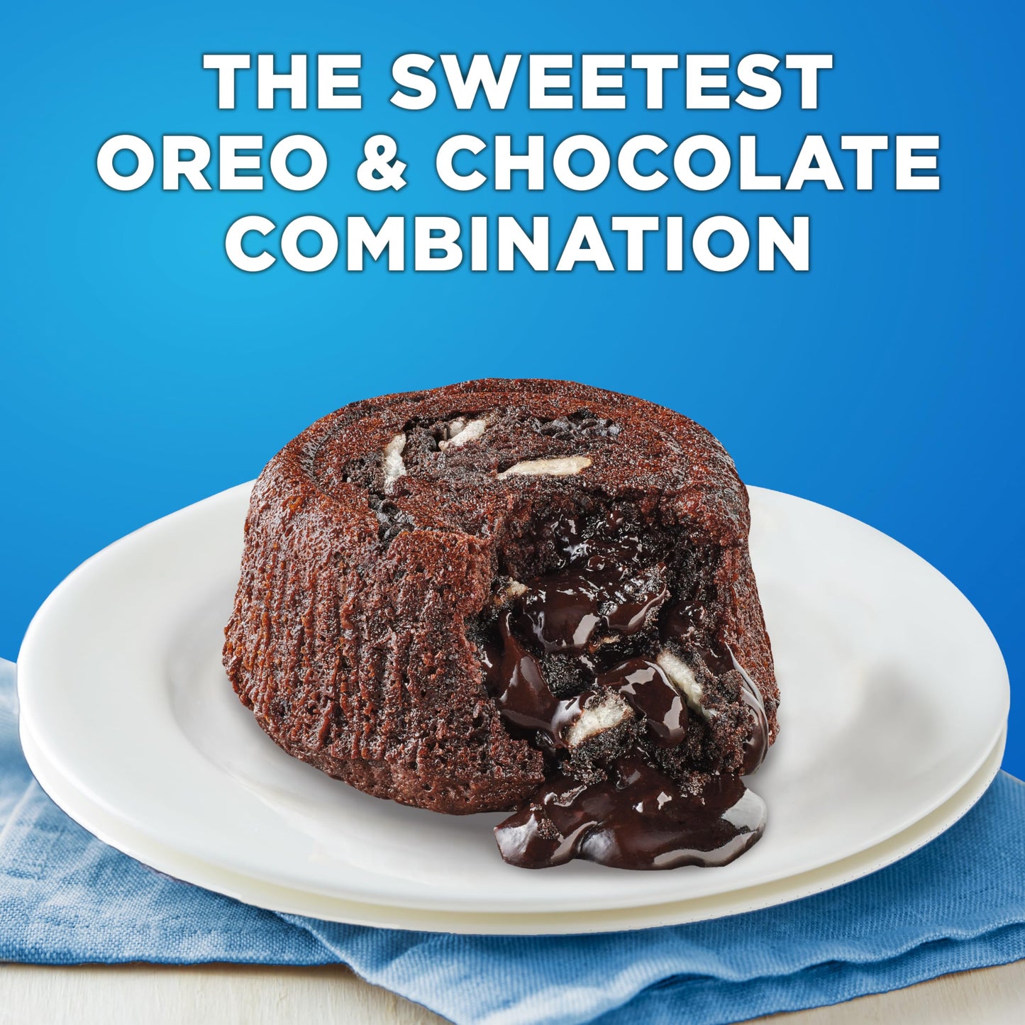 Betty Crocker OREO Lava Cake Mix, Chocolate Lava Cake Baking Mix With OREO Cookie Pieces, 8.3 oz