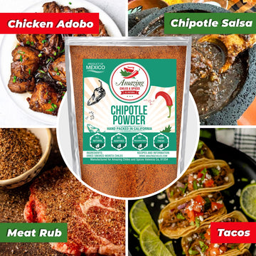 Amazing Chiles & Spices Chipotle Chili Powder Seasoning, Medium to High Heat, 4oz