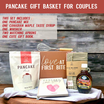Crepe Delicious Pancake Mix Gift Basket For Couples Women Adults, Cooking Gifts Ideas, Food Date Night Kits, Newlyweds Bridal Sh