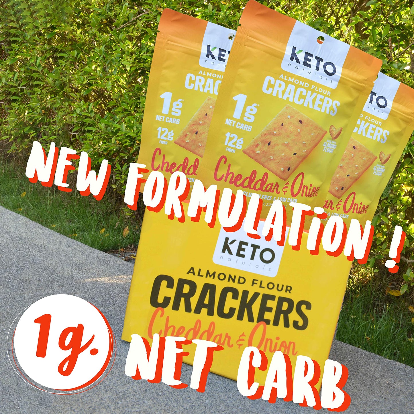 Keto Naturals Keto  ers, Cheddar and Onion, Low Carb, Gluten Free, 2.25 Ounce (Pack of 3)