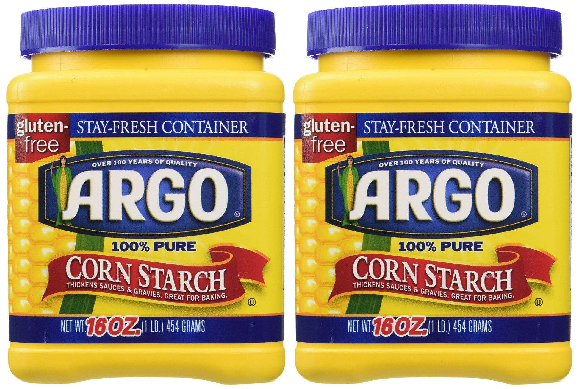 Argo 100% Pure Corn Starch, 16 Oz, Pack Of 2