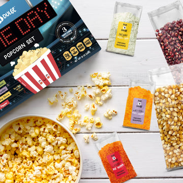 Game Day Movie Night Popcorn Gift Set Gifts For Men Family Gifts Party Supplies, 5 Non-Gmo Gourmet Popcorn Kernels And 5 Popcorn