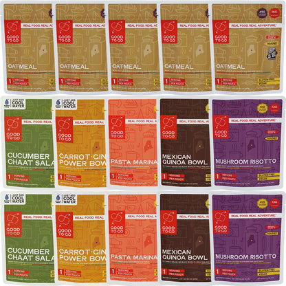 GOOD TO-GO Vegan 5-Day Emergency Food Supply Kit | Survival Food, Easy to Prepare | Just Add Water Camping & Backpacking Meals |