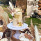 51 Pcs Boho Sun Wood Cake Toppers Mini Balls Cake Topper Various Dried Pampas Grass Cake Decor Bunny Tails Reed Grass White Pamp