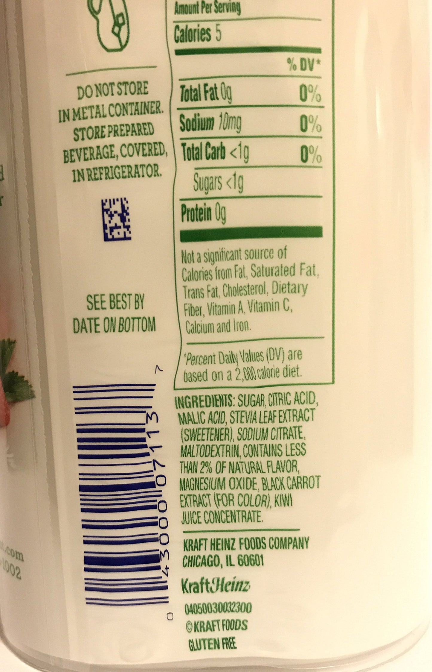 Crystal Light Pure Drink Mix - Strawberry Kiwi Flavor - 5 Count Pitcher Packs Per Container - Pack of 2 Containers